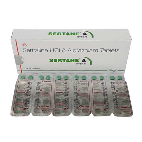 Product Name: Sertane A, Compositions of Sertane A are Sertraline Hcl & Alprazolam Tablets - Lifecare Neuro Products Ltd.