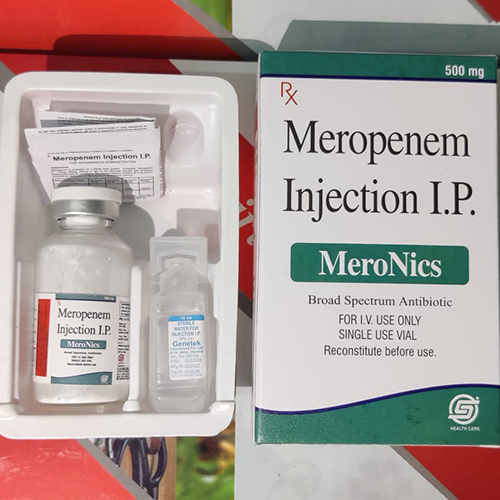 Product Name: MeroNics, Compositions of MeroNics are Meropenem Injection I.P. - C.S Healthcare