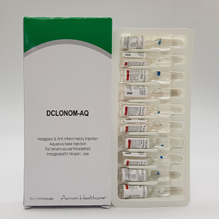 Product Name: Dclonom AQ, Compositions of Dclonom AQ are Diclofenac - Acinom Healthcare