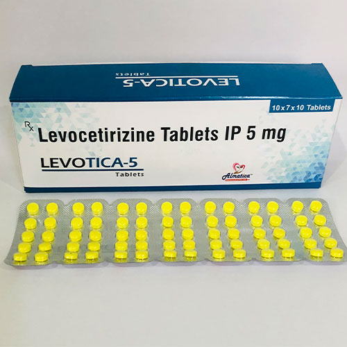 Product Name: Levotica 5, Compositions of Levotica 5 are Levocetirizine - Almatica Pharmaceuticals Private Limited