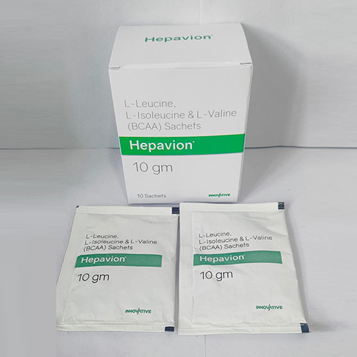 Product Name: Hepavion, Compositions of Hepavion are L-Leucine,L-Isoleucine and L-Valine (BCAA) Sachets - Jonathan Formulations