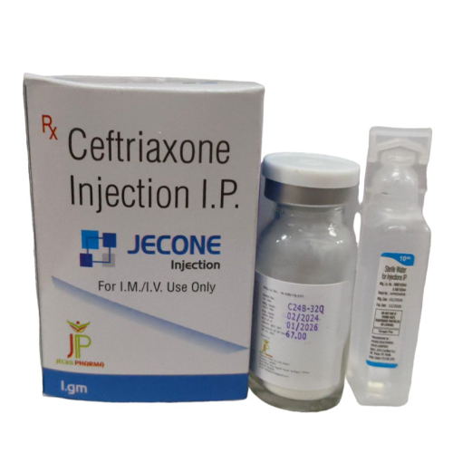 Product Name: Jecone, Compositions of Jecone are Ceftriaxone Injection I.P - Jecks Pharma