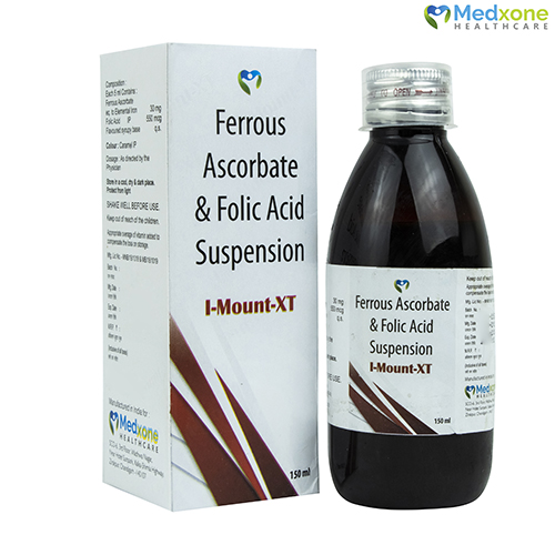 Product Name: I MOUNT XT, Compositions of Ferrous Ascrobate & Folic Acid Suspension are Ferrous Ascrobate & Folic Acid Suspension - Medxone Healthcare