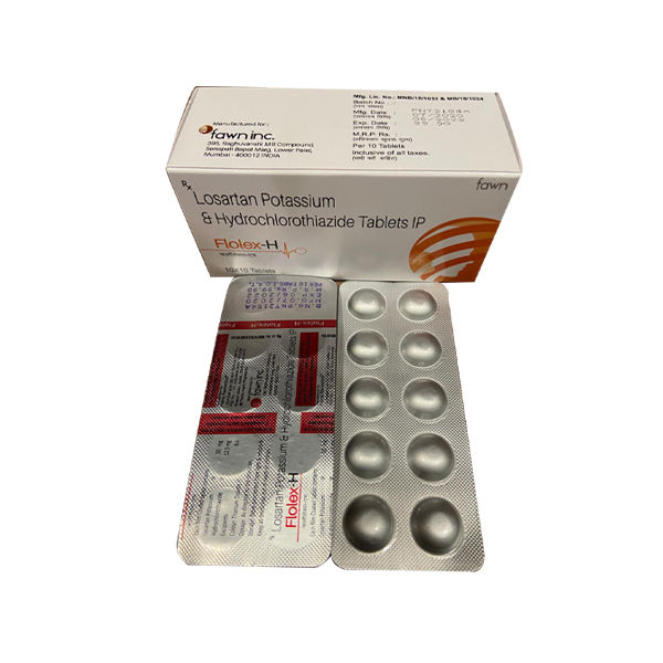 Product Name: FLOLEX H, Compositions of FLOLEX H are Losartan Potassium 50 mg + Hydrochlorothiazide 12.50 mg - Fawn Incorporation