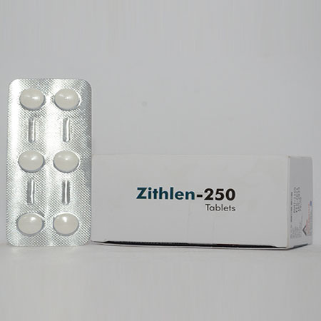Product Name: ZITHLEN 250, Compositions of ZITHLEN 250 are Azithromycin Tablets IP - Alencure Biotech Pvt Ltd