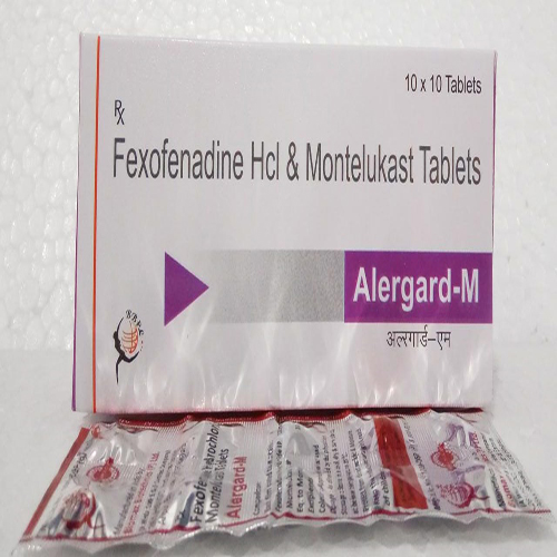 Product Name: ALERGARD M, Compositions of ALERGARD M are Fexofenadine HCL & Montelukast Tablets - Biomax Biotechnics Pvt. Ltd