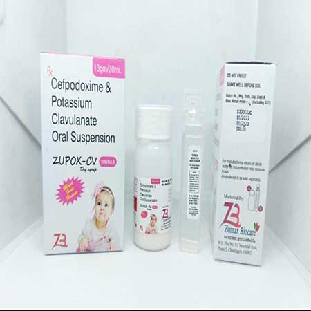 Product Name: Zupox CV, Compositions of Zupox CV are Cefpodoxime & Potassium Clavunate Oral Suspension - Zumax Biocare