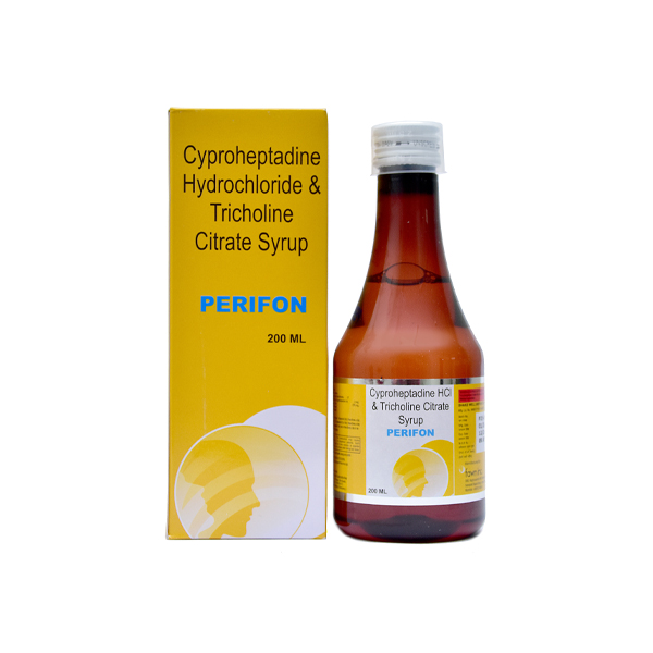 Product Name: PERIFON, Compositions of Cyproheptadine Hcl 2 mg,Tricholine Citrate 275 mg per 5ml are Cyproheptadine Hcl 2 mg,Tricholine Citrate 275 mg per 5ml - Fawn Incorporation