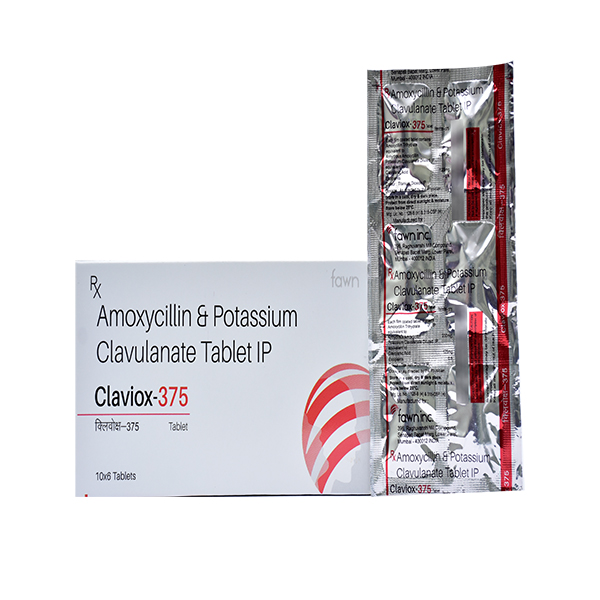 Product Name: CLAVIOX 375, Compositions of Amoxycillin 250 mg + Potassium Clavulanate Acid 125 mg. are Amoxycillin 250 mg + Potassium Clavulanate Acid 125 mg. - Fawn Incorporation