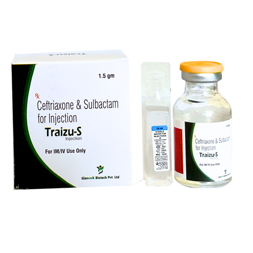 Product Name: Traizu S, Compositions of Traizu S are Ceftriaxone and Sulbactam for Injection - Glenvox Biotech Private Limited