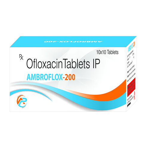 Product Name: Ambroflox 200, Compositions of Ambroflox 200 are Ofloxacin Tablets IP - Ambrosia Pharma