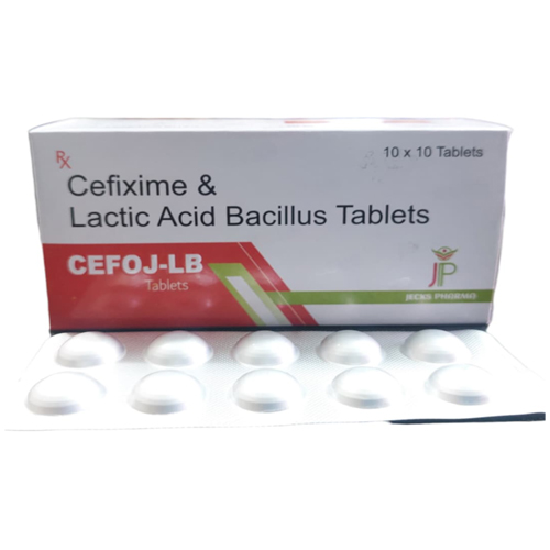 Product Name: CefojLB, Compositions of CefojLB are Cefixime & Lactic Acid Bacillus - Jecks Pharma