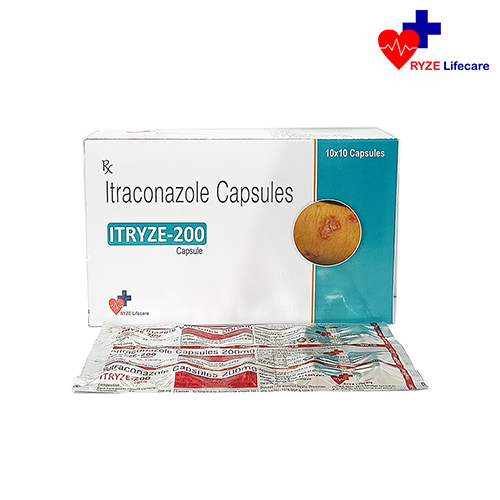 Product Name: ITRYZE 200, Compositions of ITRYZE 200 are Itraconazole Capsules  - Ryze Lifecare