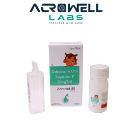 Product Name: Acropod 50, Compositions of Acropod 50 are Cefpodoxime Oral Suspension 50mg/5ml - Acrowell Labs Private Limited