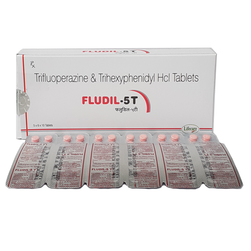 Product Name: Fludil 5T, Compositions of Fludil 5T are Trifluoperazine & Trihexyphenidyl Hcl Tablets - Lifecare Neuro Products Ltd.