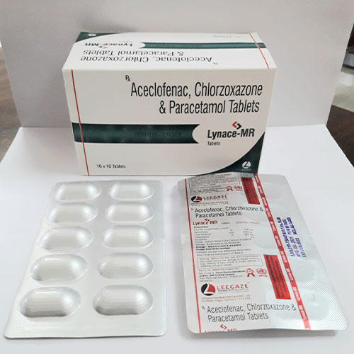 Product Name: Lynace MR, Compositions of Lynace MR are Aceclofenac, chlorzoxazone & Paracetamol - Leegaze Pharmaceuticals Private Limited