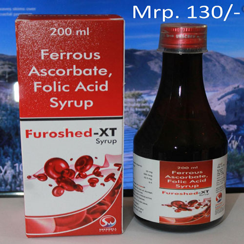 Product Name: Furoshed XT, Compositions of Furoshed XT are Ferrous Ascorbate Folic acid - Shedwell Pharma Private Limited