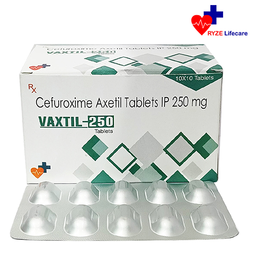 Product Name: VAXTIL 250, Compositions of VAXTIL 250 are Cefuroxime Axetil Tablets  IP 250 mg - Ryze Lifecare