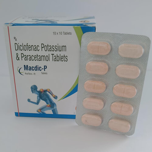Product Name: Macdic P, Compositions of Macdic P are Diclofenac Potassium & Paracetamol Tablets - Macro Labs Pvt Ltd