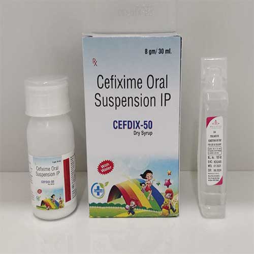 Product Name: Cefdix 50, Compositions of Cefdix 50 are Cefixime Oral Suspension IP - Caddix Healthcare