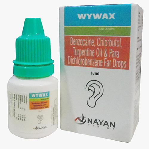Product Name: Wymax, Compositions of Wymax are Benzocaine,Chlorbutol Turpentine Oil & Para Dichlorobenzene Ear Drops - Arlak Biotech