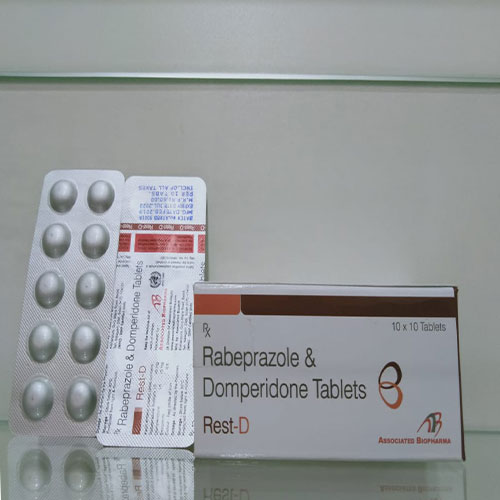 Product Name: Rest D, Compositions of Rest D are Rebeprazole & Domperidone - Associated Biopharma