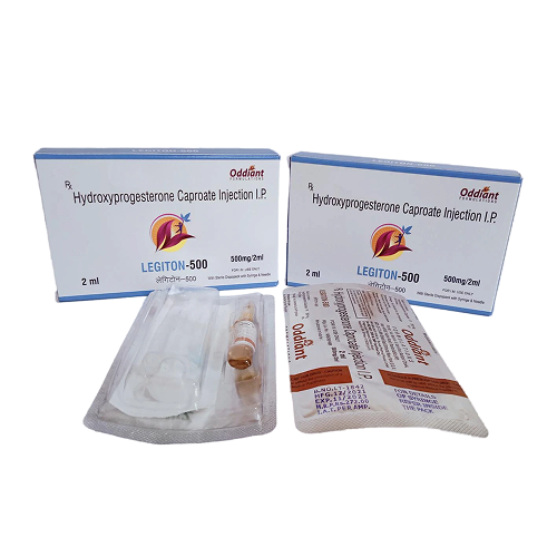 Product Name: Legiton500, Compositions of Legiton500 are Hydroxyprogesterone Caproate Injection I.P. - Oddiant Formulations