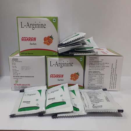 Product Name: Geeargin, Compositions of Geeargin are L-Arginine - NG Healthcare Pvt Ltd