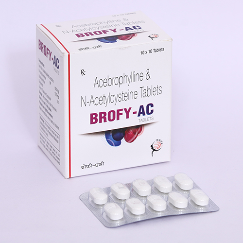 Product Name: BROFY AC, Compositions of BROFY AC are Acebrophylline & N-Acetylcysteine Tablets - Biomax Biotechnics Pvt. Ltd