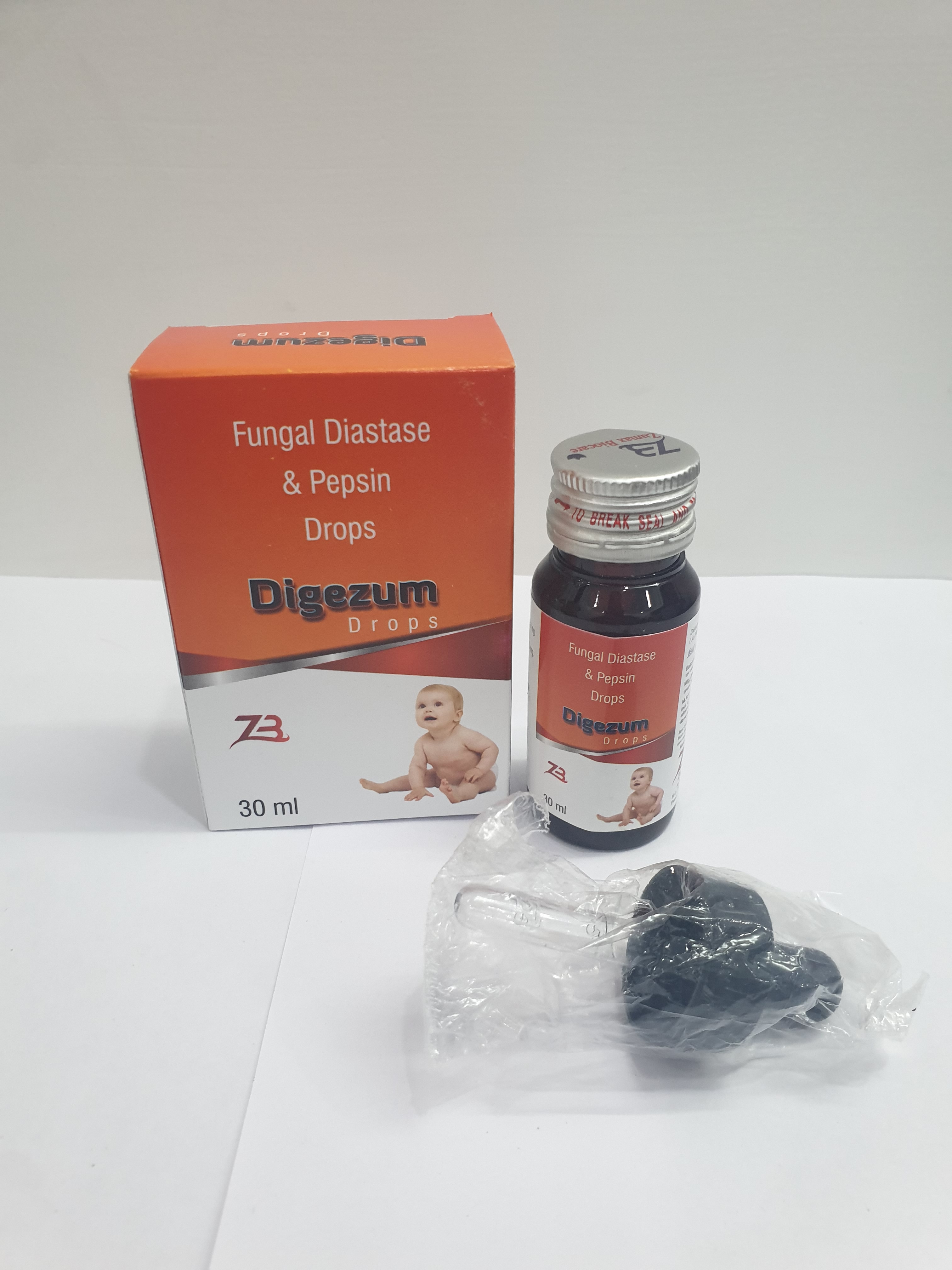 Product Name: Digezum Drops, Compositions of Digezum Drops are Fungal Diastate  & Pepsin Drops - Zumax Biocare