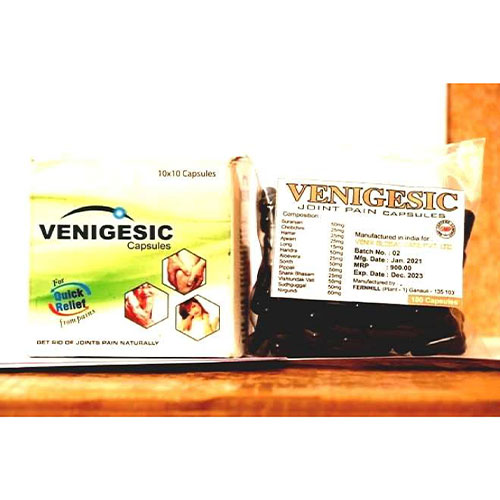 Product Name: Venigesic, Compositions of Venigesic are Join Pain Capsules - Venix Global Care Private Limited