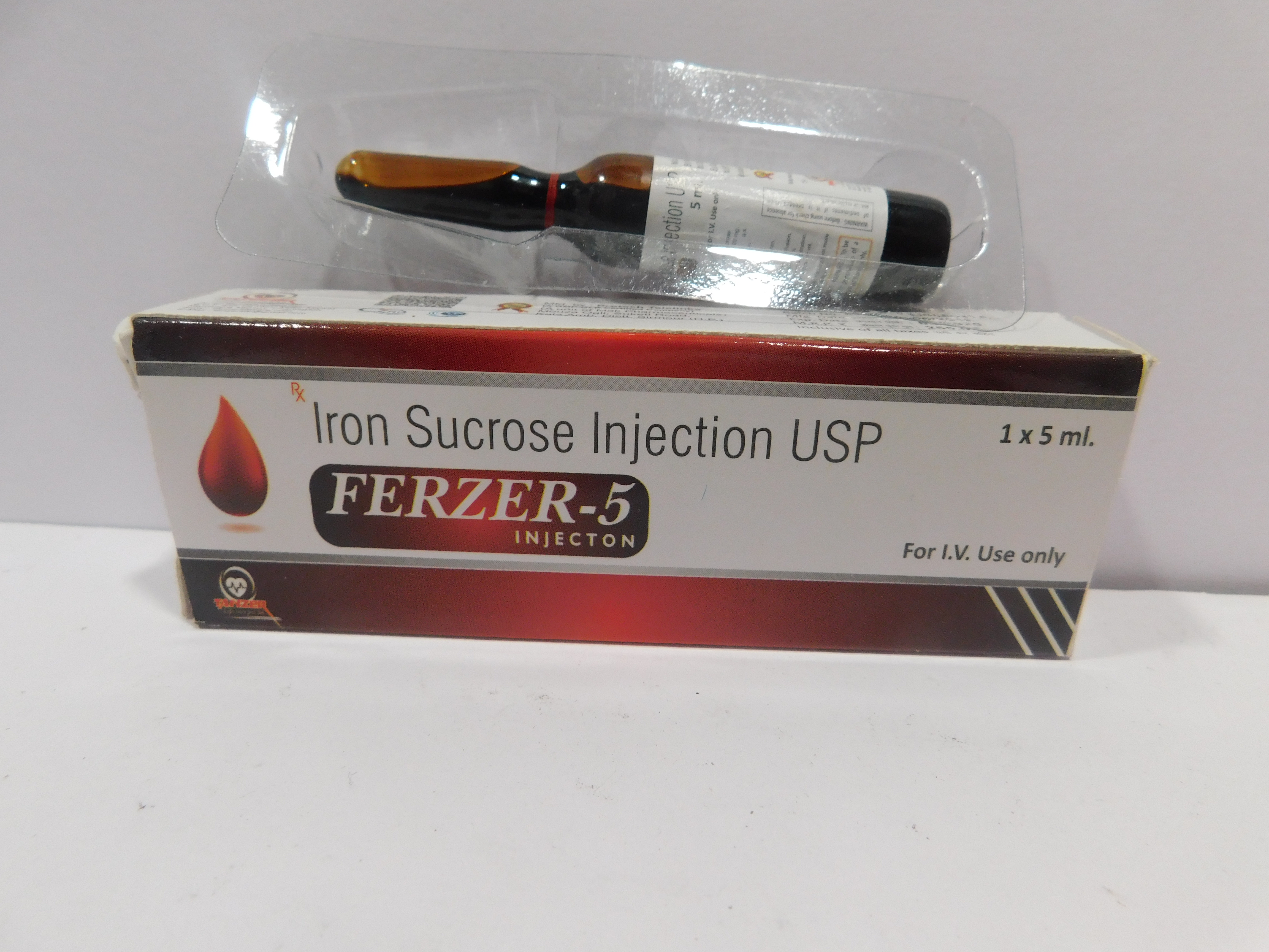 Product Name: FERZER 5, Compositions of FERZER 5 are Iron Sucros Injection USP - Tanzer Lifecare Private Limited