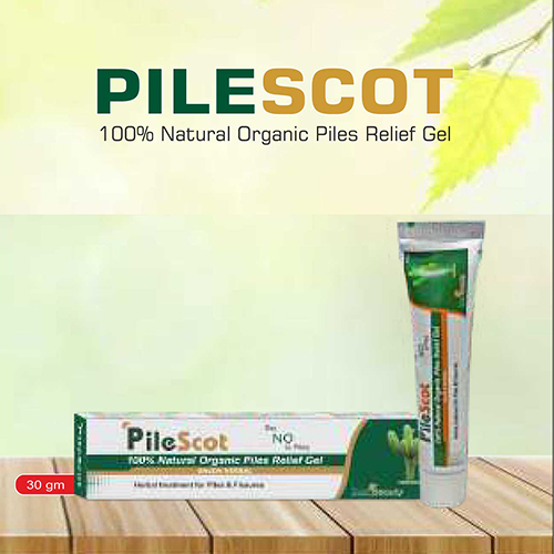 Product Name: Pilescot, Compositions of Pilescot are 100% Natural Organic Piles Relief Gel - Pharma Drugs and Chemicals