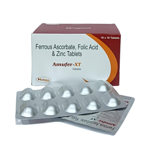 Product Name: Amufer XT, Compositions of Amufer XT are Ferrous Ascorbate,Folic Acid and Zinc Tablets - Mediphar Lifesciences Private Limited