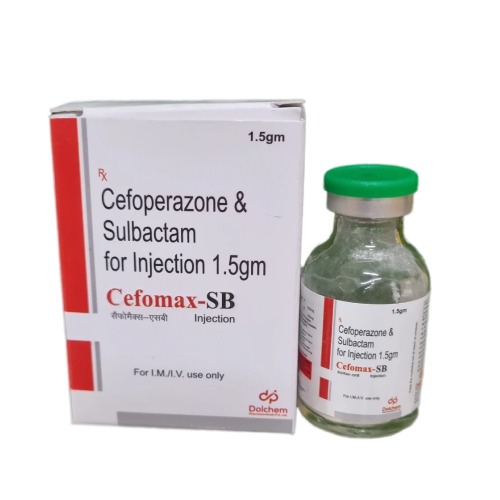 Product Name: Cefomax SB, Compositions of Cefomax SB are Cefoperazone & Sulbactam for Injection 1.5gm - Dolchem Pharmaceuticals Private Limited