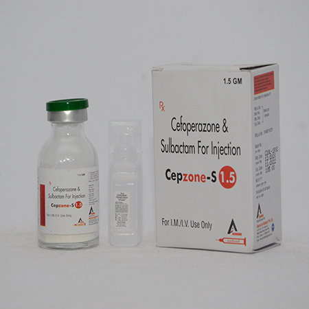 Product Name: CEPZONE S 1.5, Compositions of CEPZONE S 1.5 are Cefoperazone & Sulbactam For Injection - Alencure Biotech Pvt Ltd