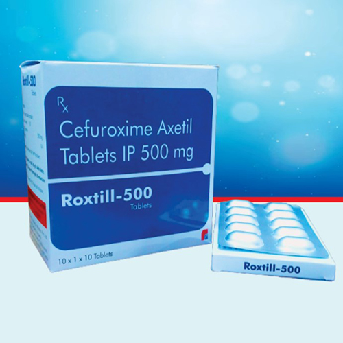 Product Name: Roxtill 500, Compositions of Roxtill 500 are Cefuroxime Axetil Tablets IP 500 mg  - Healthkey Life Science Private Limited