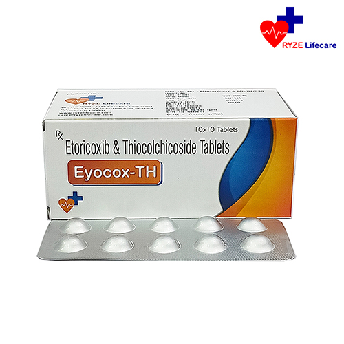 Product Name: Eyocox TH, Compositions of Eyocox TH are Etoricoxib & Thiocolchicoside Tablets - Ryze Lifecare