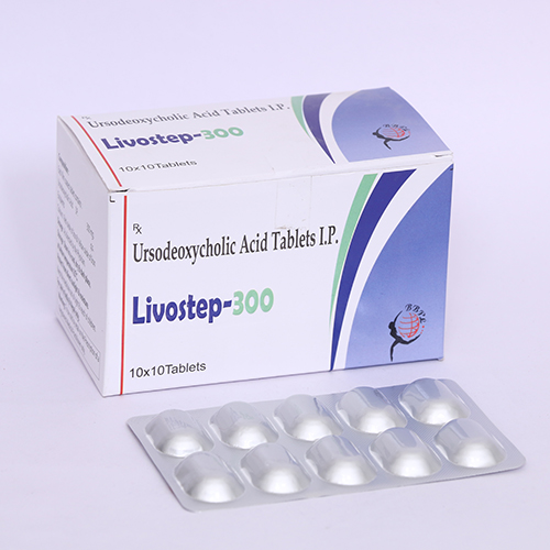 Product Name: LIVOSTEP 300, Compositions of LIVOSTEP 300 are Ursodeoxycholic Acid Tablets IP - Biomax Biotechnics Pvt. Ltd