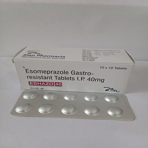 Product Name: ESHAZO 40, Compositions of ESHAZO 40 are Esomeprazole Gastro-resistant tablets I.P 40mg  - Arlig Pharma