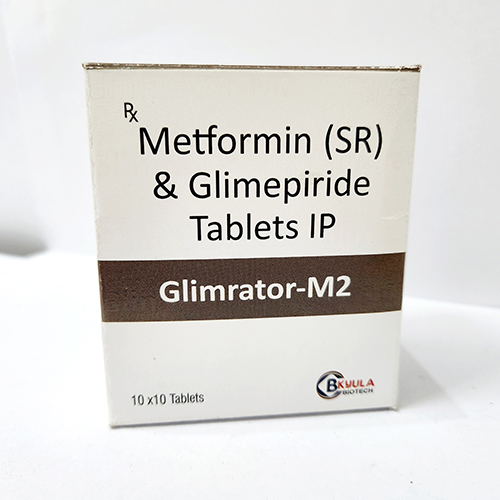 Product Name: Glimrator M2, Compositions of Glimrator M2 are Metformin (SR) & Glimepiride Tablets IP - Bkyula Biotech