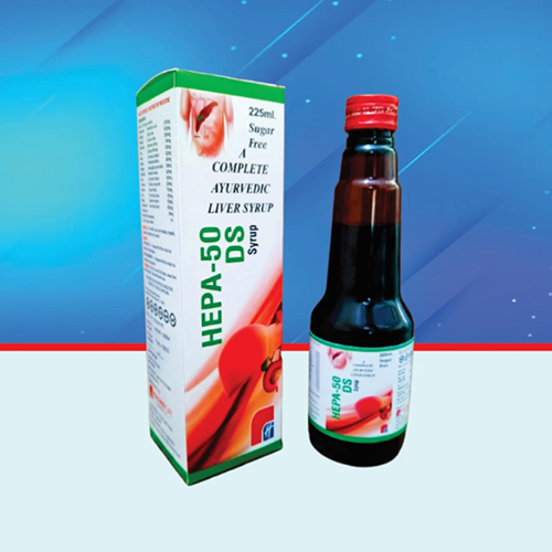 Product Name: HEPA 50 DS Syrup, Compositions of HEPA 50 DS Syrup are A Complete Ayurvedic Liver Syrup  - Healthkey Life Science Private Limited