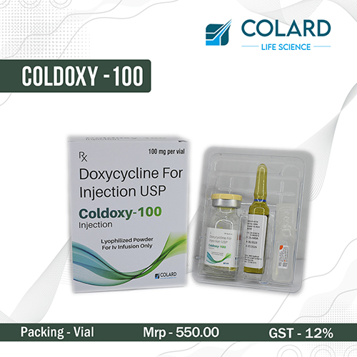 Product Name: COLDOXY   100, Compositions of COLDOXY   100 are Doxycycline For Injection USP - Colard Life Science