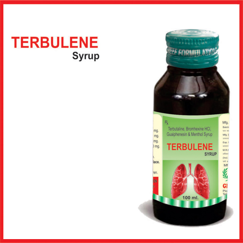 Product Name: Terbuline , Compositions of Terbuline  are Terbultaline,Bromhexine Hcl Guaphenesin & Menthol Syrup - Greef Formulations