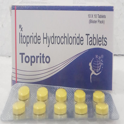 Product Name: TOPRITO, Compositions of TOPRITO are Itopride Hydrochloride Tablets - Biomax Biotechnics Pvt. Ltd