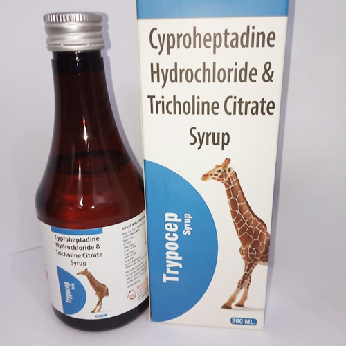 Product Name: TRYPOCEP Syrup, Compositions of TRYPOCEP Syrup are Cyproheptadine Hydrochloride I.P. 2mg - JV Healthcare