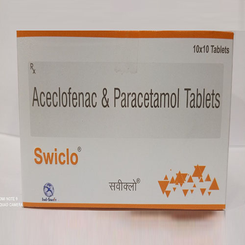 Product Name: Swiclo, Compositions of Swiclo are Aceclofenac & Paracetamol Tablets - Yazur Life Sciences