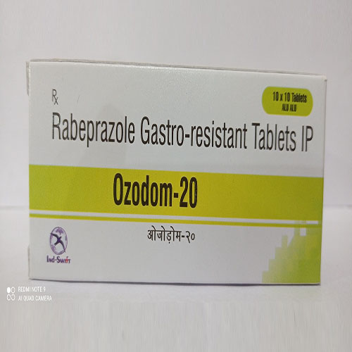 Product Name: Ozodom 20, Compositions of Ozodom 20 are Rapeprazole Gastro-Resistant Tablets IP - Yazur Life Sciences