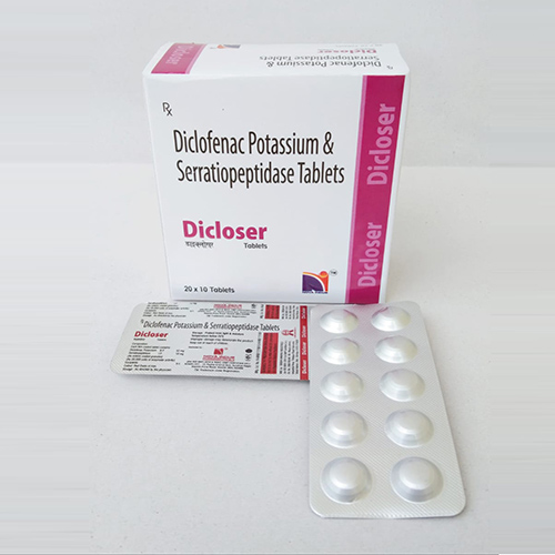 Product Name: Dicloser , Compositions of Dicloser  are Diclofenac Potassium & Serratiopeptidase Tablets - Nova Indus Pharmaceuticals