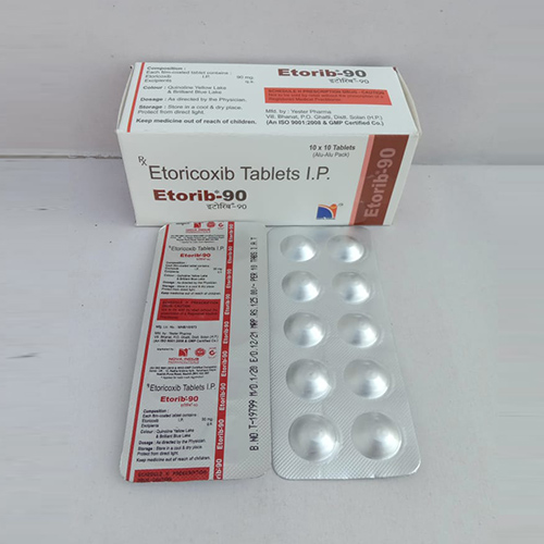 Product Name: Etorib 90, Compositions of Etorib 90 are Etoricoxib Tablets IP - Nova Indus Pharmaceuticals
